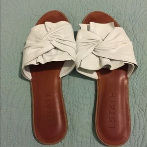 1. State White and Brown Flat Scrunch Sandals!